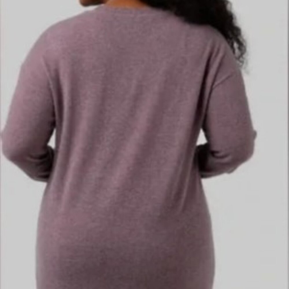 NWT 32 Degrees HEAT Port Royale Heather Soft Sweater Knit Crew Dress Size Large - Picture 3 of 5